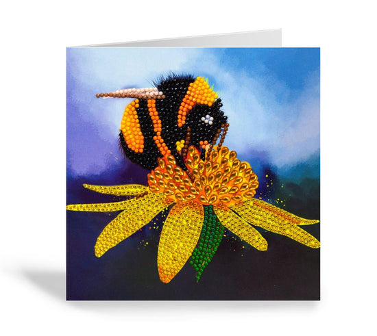 "Bumblebee" Crystal Art Card 18x18cm