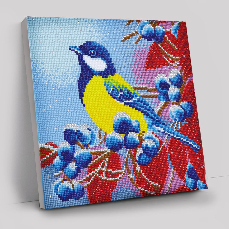 "Christmas Bird" Crystal Art Kit 30x30cm