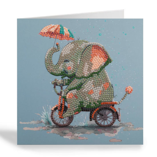 cute elephant crystal art card 1