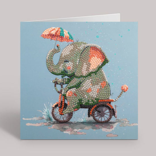 cute elephant crystal art card 5