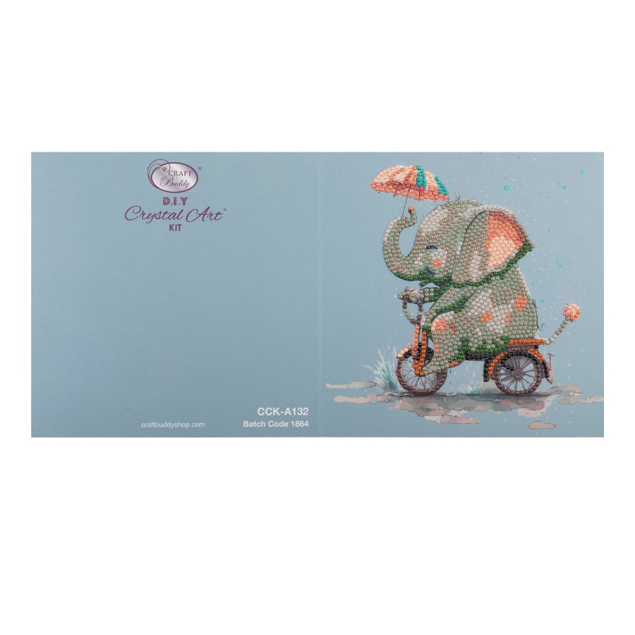 cute elephant crystal art card 6