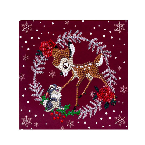 "Festive Bambi" Crystal Art Card 18x18cm