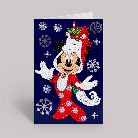 festive minnie crystal art card