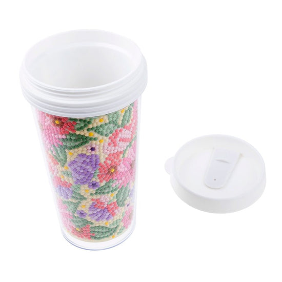 "Floral Dreams" Crystal Art Cold Drink Tumbler lid