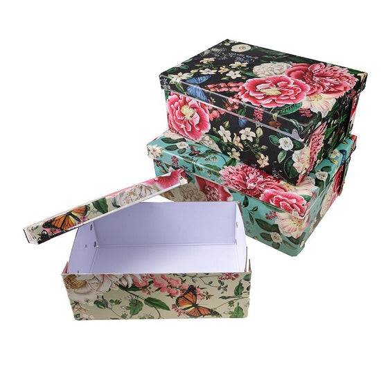 Flower foldable storage boxes open