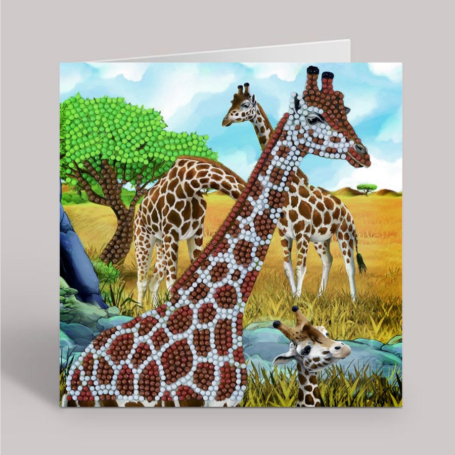 gentle giraffes Crystal Art Card