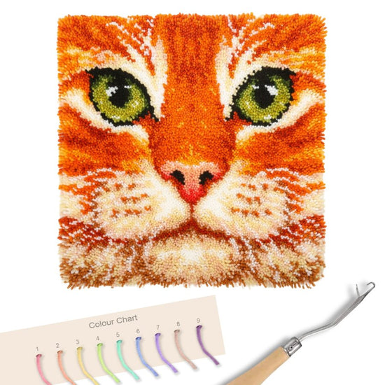 "Ginger Cat" Latch Hook Rug Kit 53.5*53.5cm