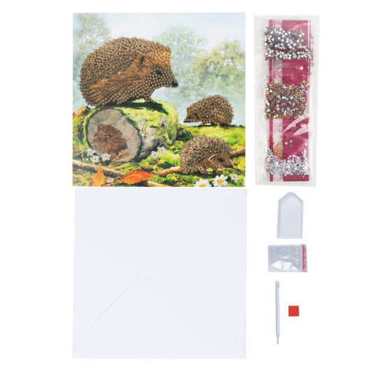 happy hedgehog crystal art card kit 2