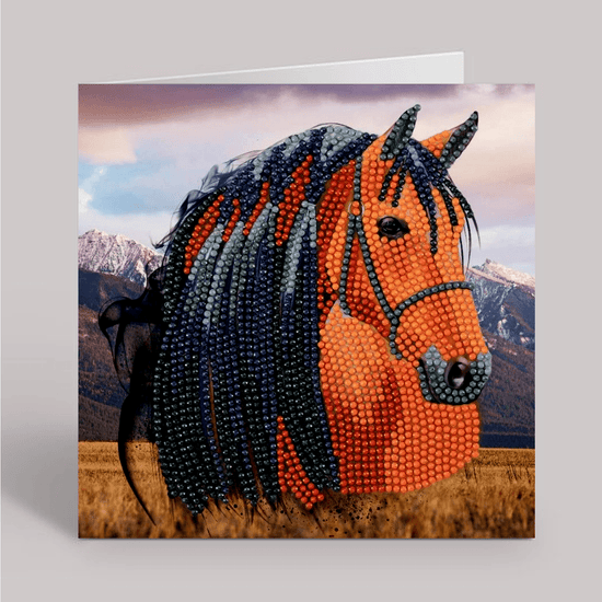 Horse Crystal Art Card 18x18cm