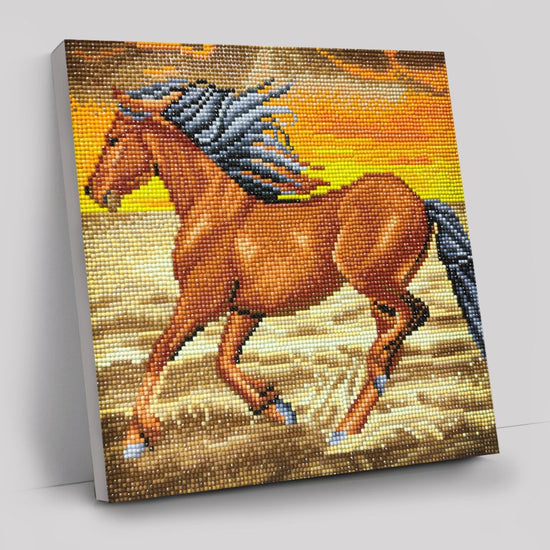 "Horse on the Run" Crystal Art Kit 30x30cm