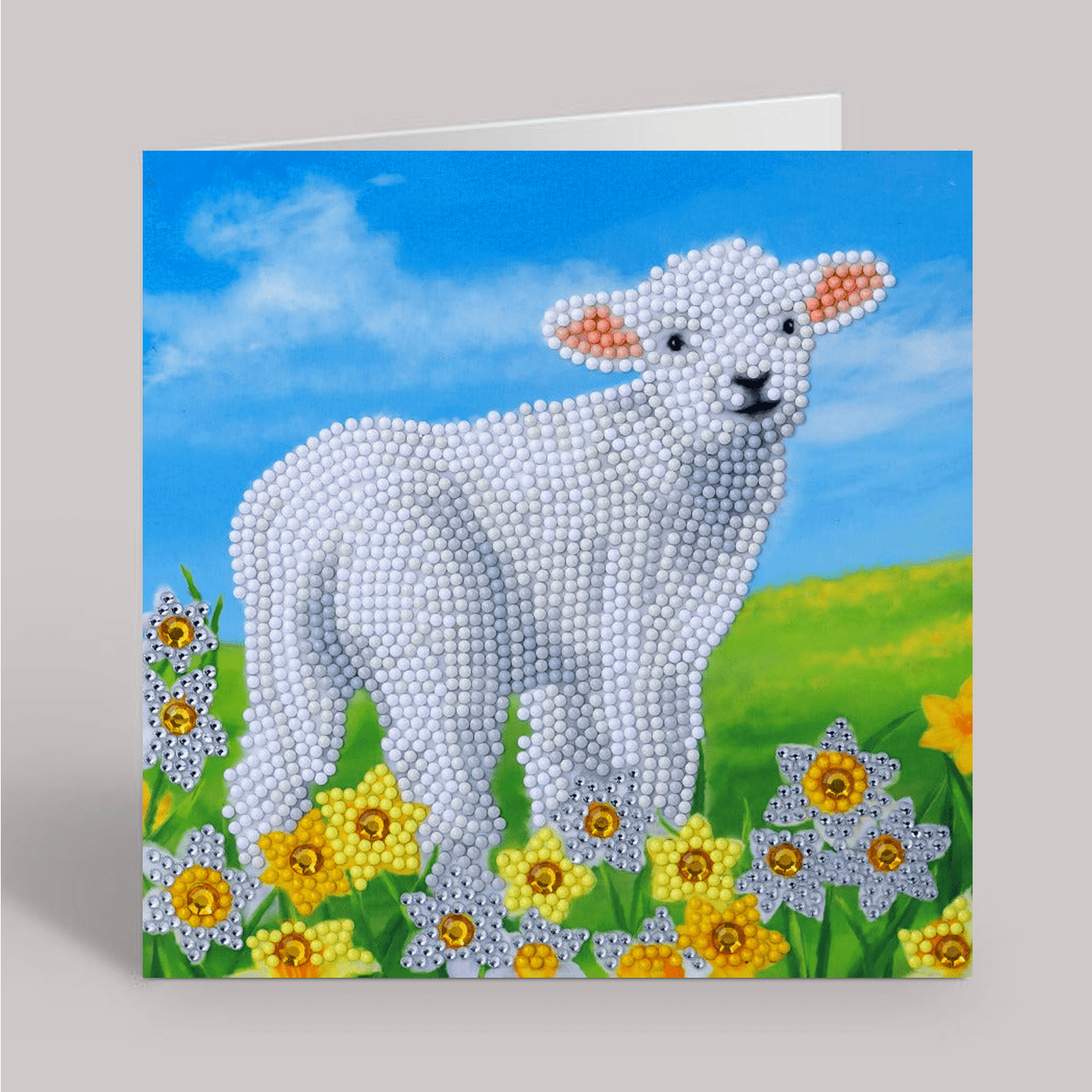 little lamb Crystal Art Card 18x18cm