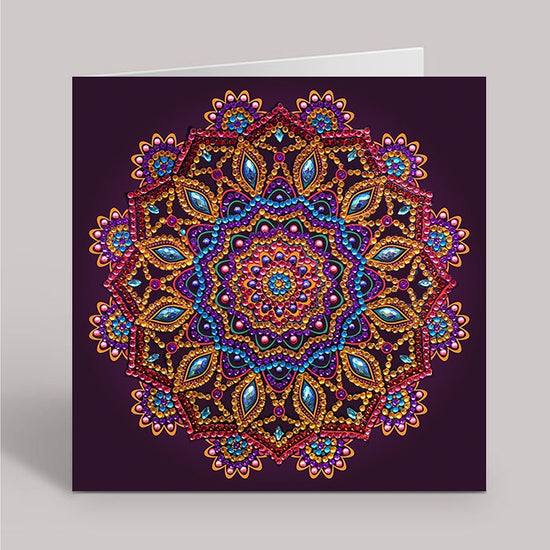 "Purple Mandala" 18x18cm Crystal Art Card