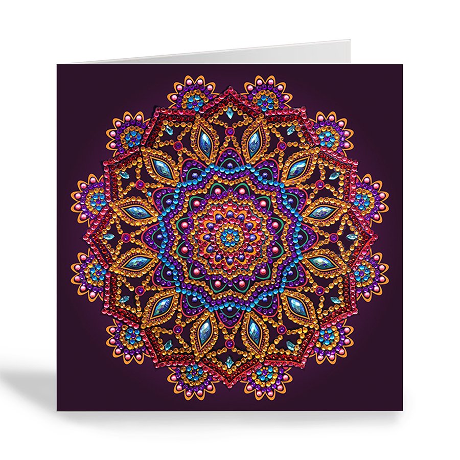 "Purple Mandala" 18x18cm Crystal Art Card