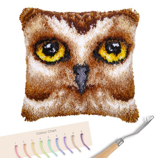 "Owl" Pre Printed Latch Hook Cushion Kit 48*48cm