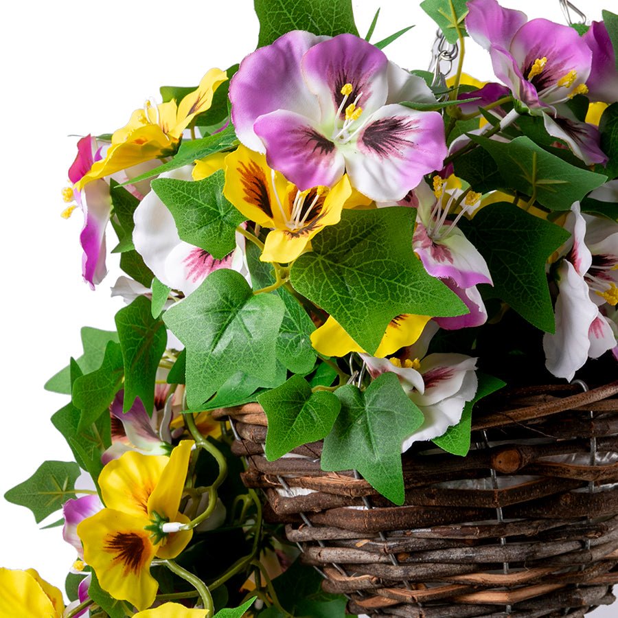 "Pansy" Forever Flowerz Hanging Basket Kit close up