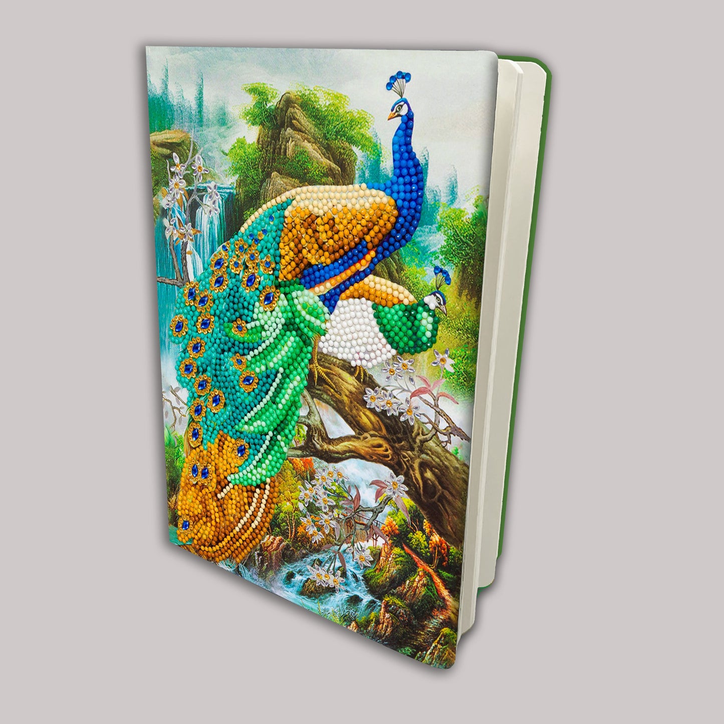 peacock waterfall Crystal Art Notebook