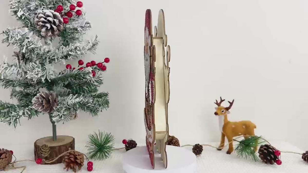Santa Crystal Art 3D Buildable Scene Kit LED Light Up