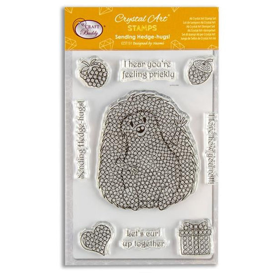 Sending hedge-hugs crystal art stamp set