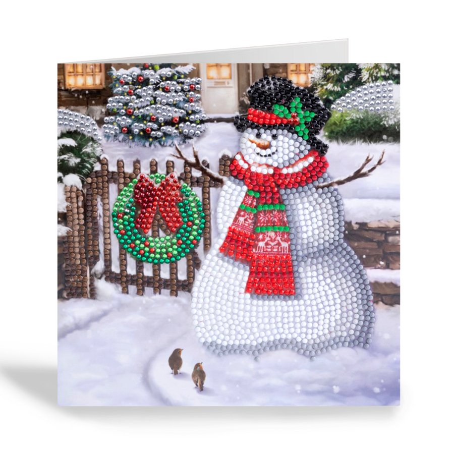 smiling snowman crystal art kit 1