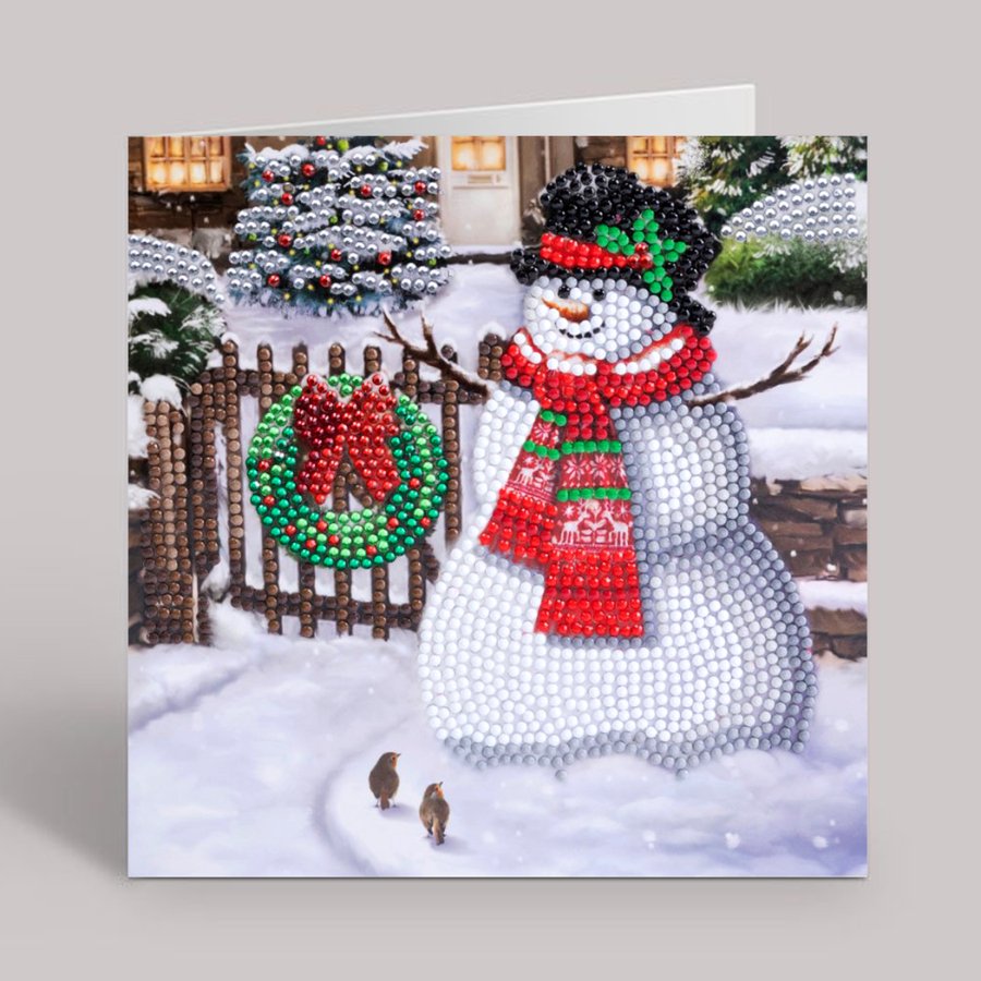 smiling snowman crystal art kit 2