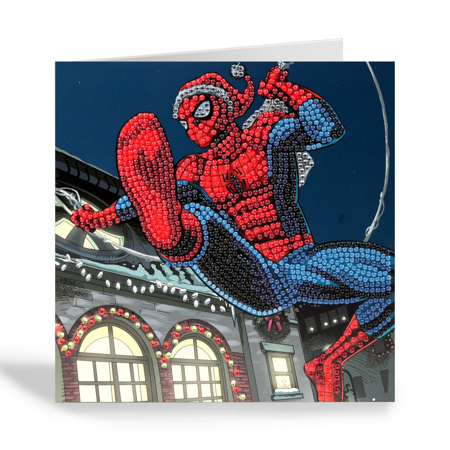 "Festive Spiderman" MARVEL Crystal Art Card 18x18cm