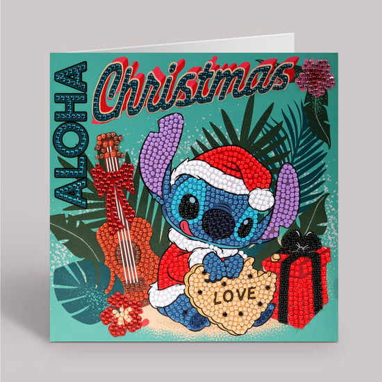 "Christmas Aloha" Disney Crystal Art Card