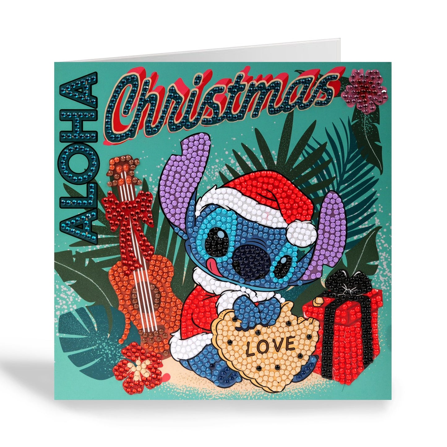 "Christmas Aloha" Disney Crystal Art Card