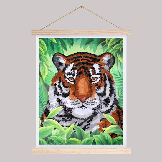 tiger crystal art scroll