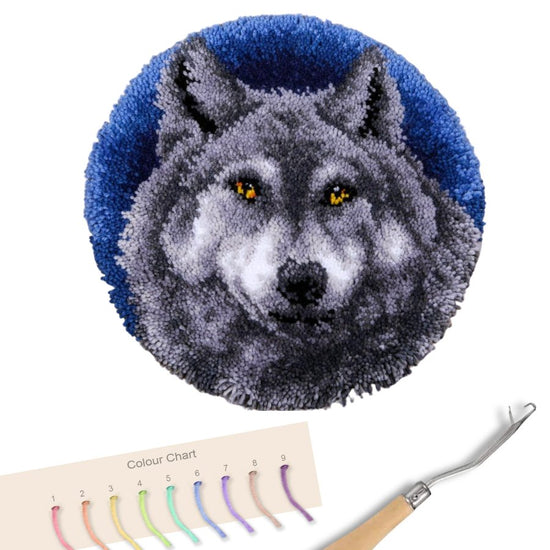 "Wolf" Latch Hook Rug Kit 53.5*53.5cm