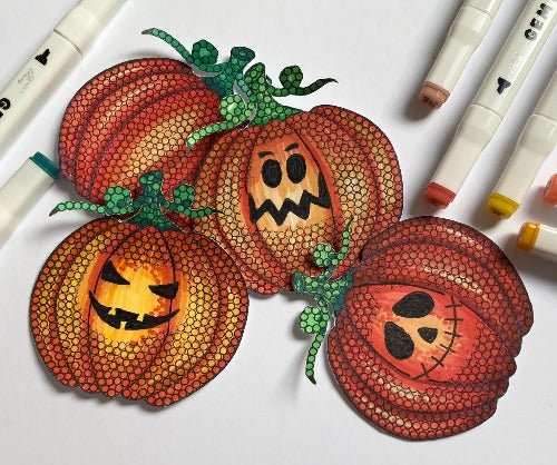Pedro the Pumpkin - Crystal Art A6 Stamp Set - Art Work