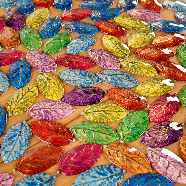 Craft Buddy Set of 100 2-Tone 5cm Acrylic Leaves