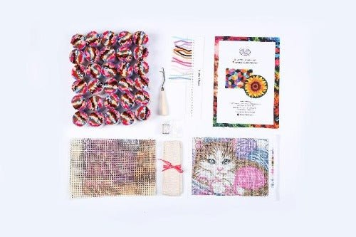 "Playful Cat" Latch Hook Rug Kit 48*64cm