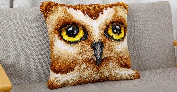 "Owl" Pre Printed Latch Hook Cushion Kit 48*48cm