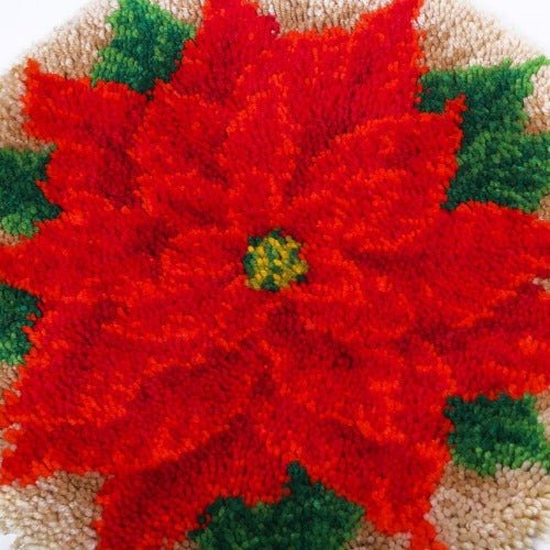 "Poinsettia" Latch Hook Rug Kit 53.5*53.5cm