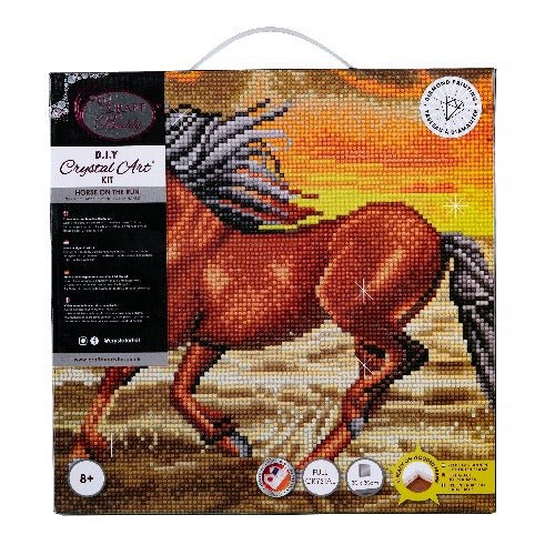 "Horse on the Run" Crystal Art Kit 30x30cm