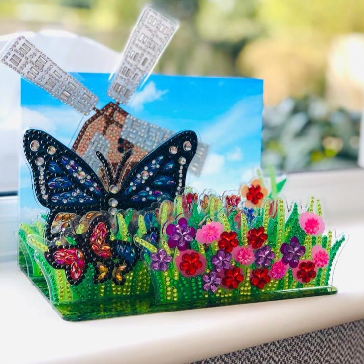 "Butterfly Bloom" Crystal Art Buildable 3D Scene Kit