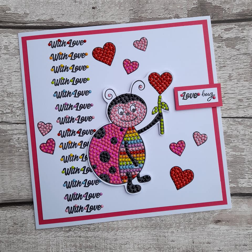 Craft Buddy Love Bug Ladybird Crystal Art A6 Stamp Set