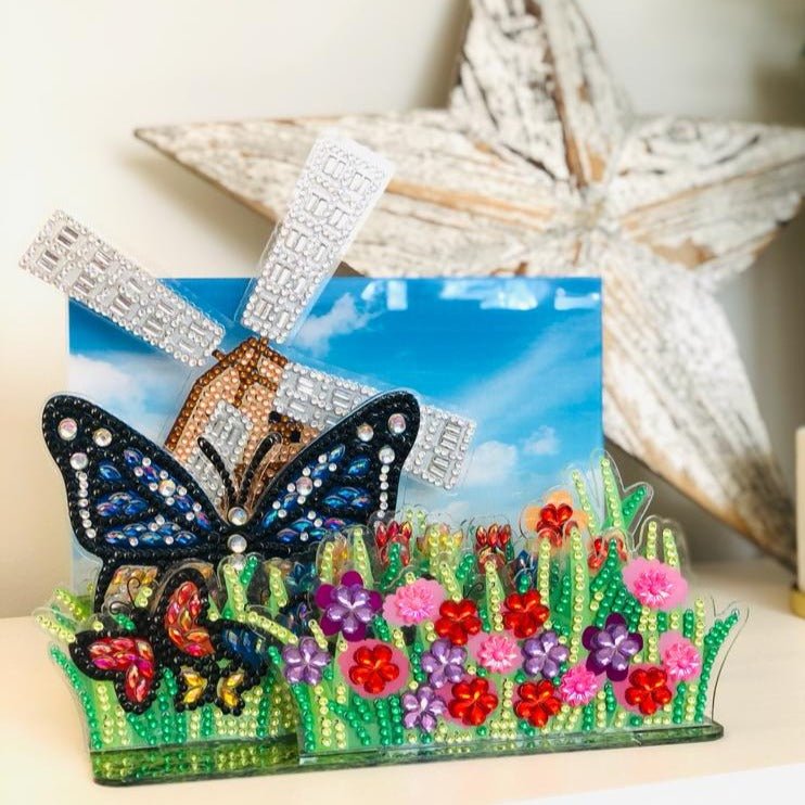 "Butterfly Bloom" Crystal Art Buildable 3D Scene Kit