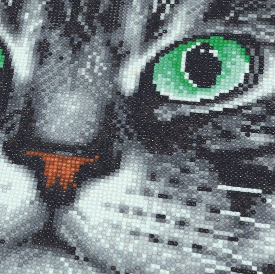 "Grey Cat Face" Crystal Art 30x30cm Cushion Kit