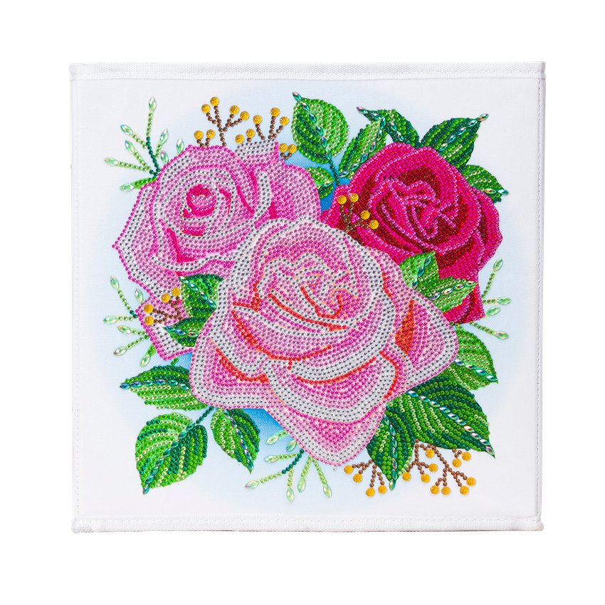 "Ravishing Rose" Crystal Art Folding Storage Box 30x30cm