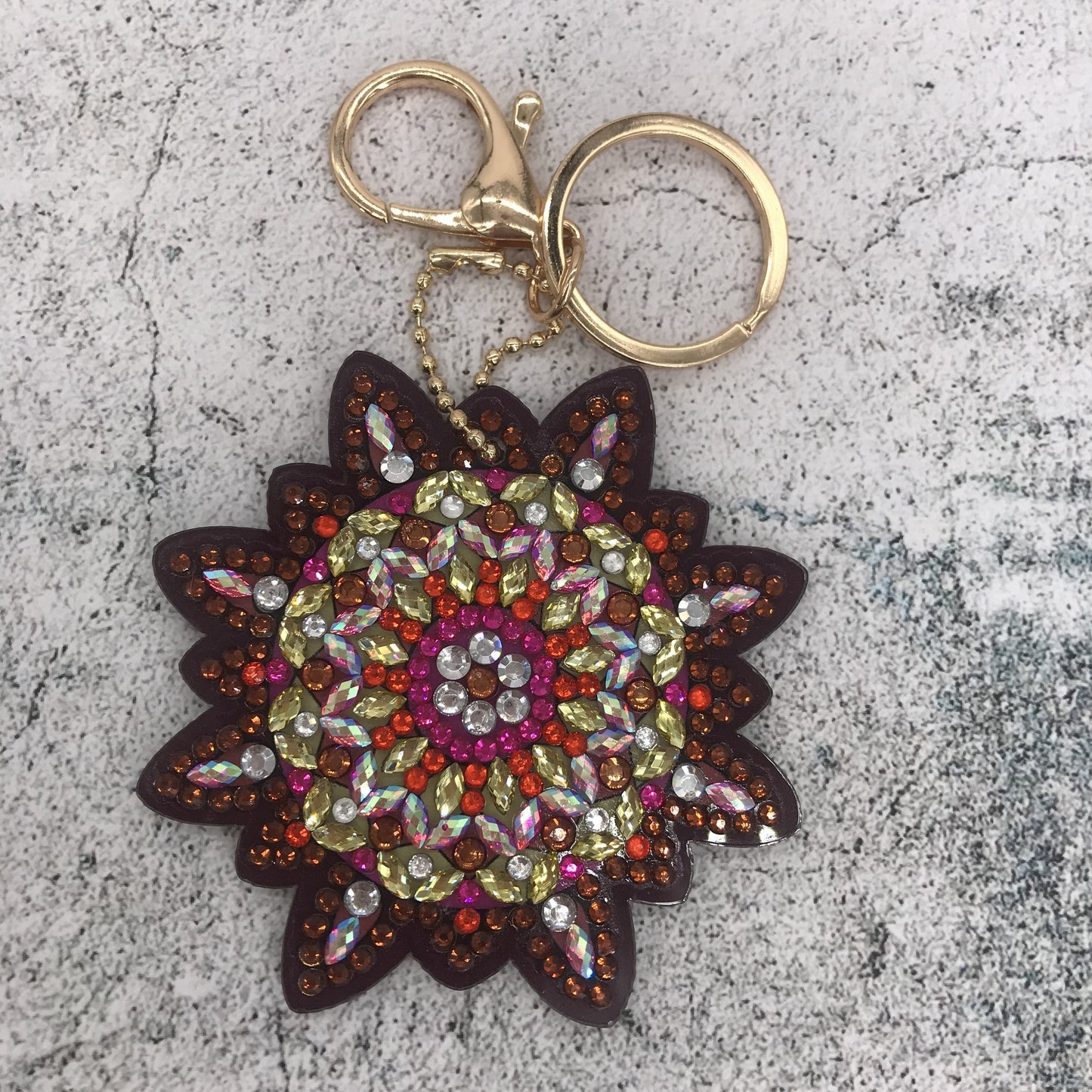 “Mandalas and Pets" Crystal Art Keyring and Keychains x6