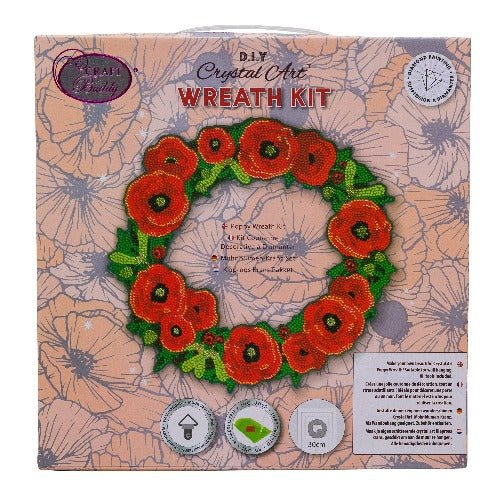 "Poppy" Crystal Art Wreath 30cm