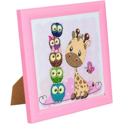 "Giraffe and Friends" Crystal Art Frameable 16x16cm