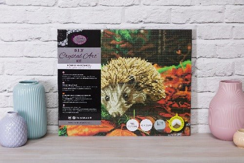 Hedgehog crystal art canvas details