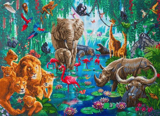 Jungle gathering crystal art canvas kit