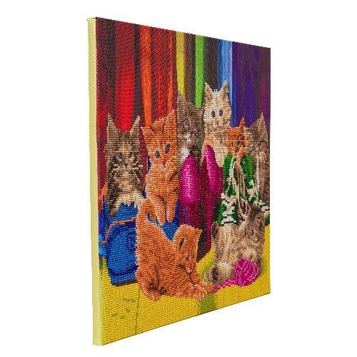 Kitten footware crystal art canvas kit side view