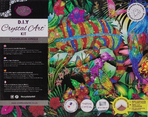 Chameleon jungle crystal art canvas kit details