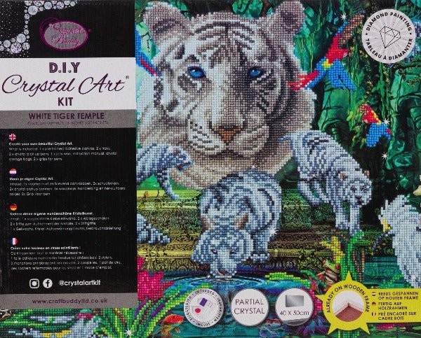 White tiger temple crystal art canvas kit detail