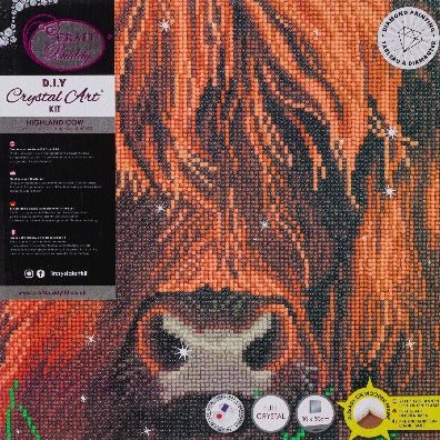 Highland cow crystal art canvas kit details