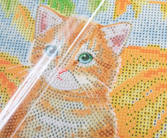 Autumn cat crystal art kit layout